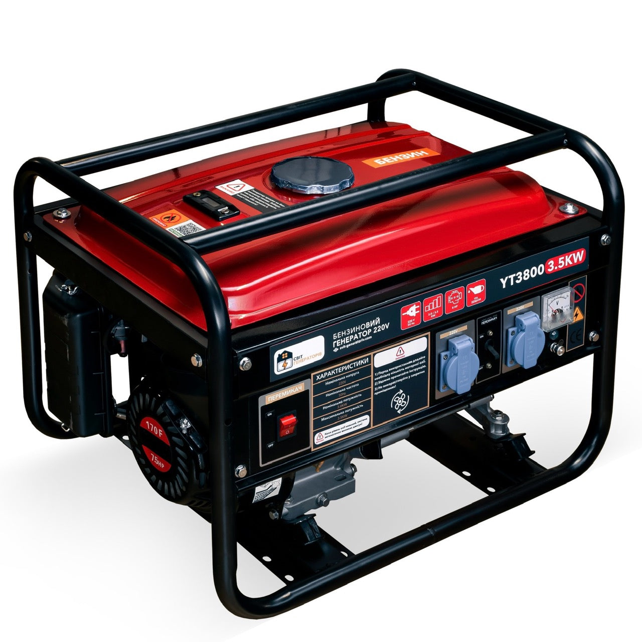 Генератор Бензиновий YT3800 3.5KW 220V - Мiдь